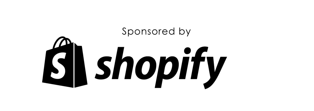 shopify Sponsored by Logo monocromo en positivo centrado